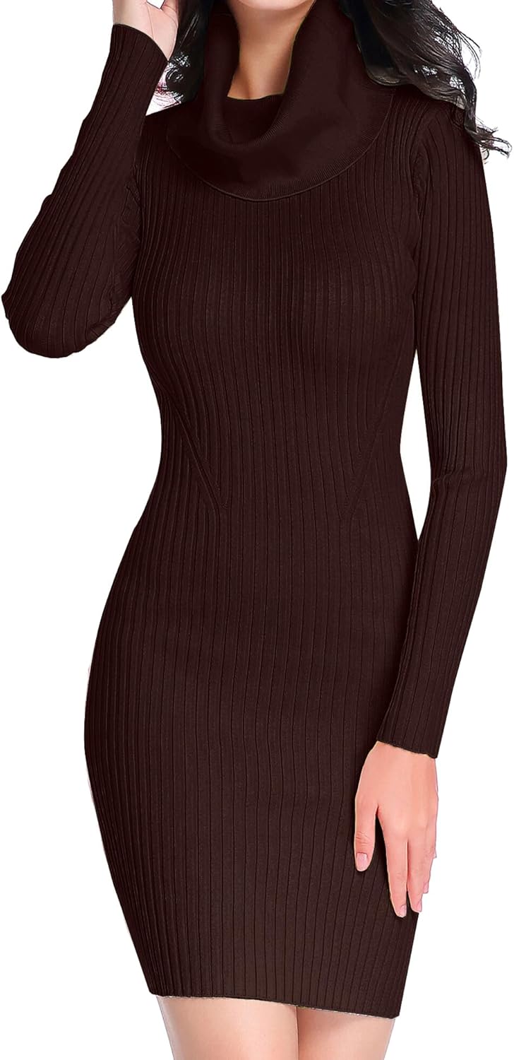 v28 Sweater Dress for Women: Sexy Cowl Neck Bodycon Style