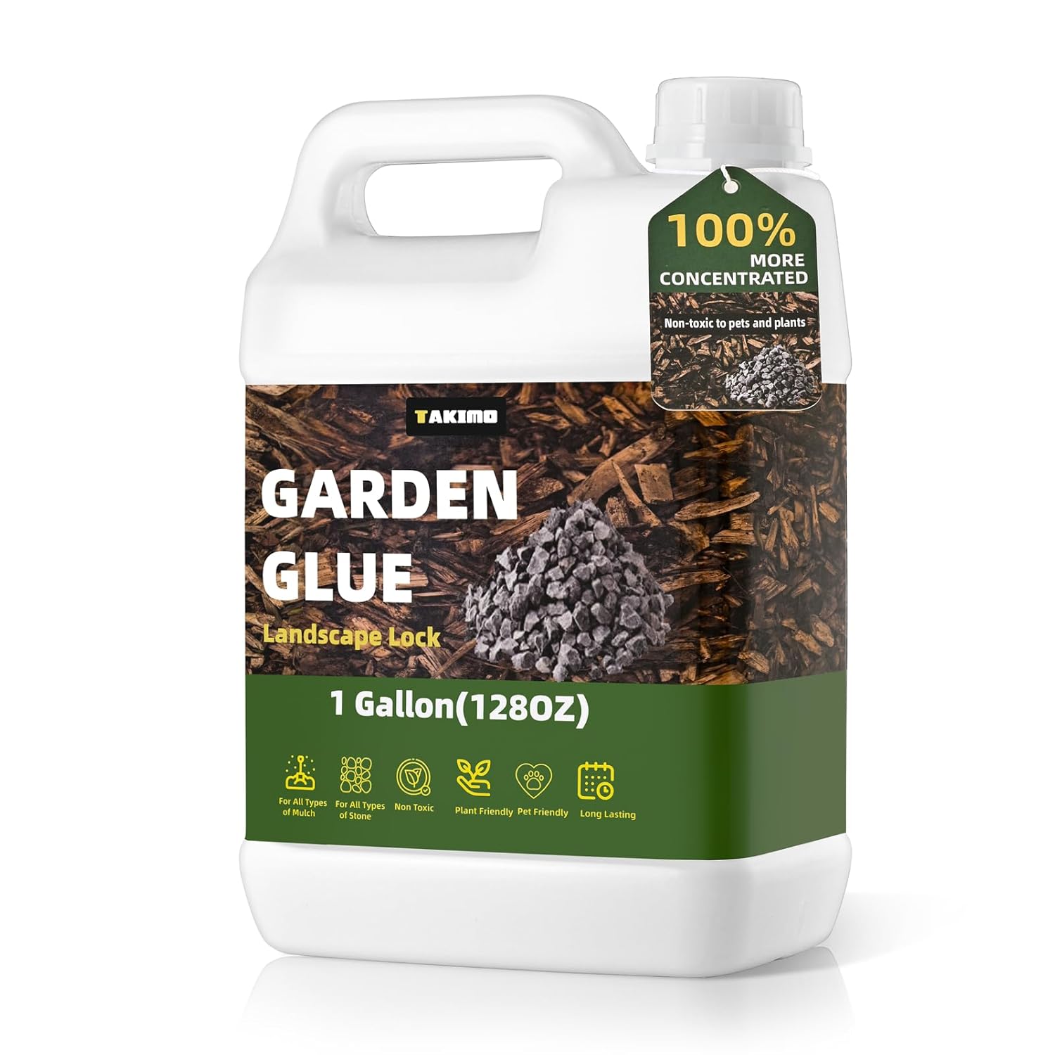 1 Gallon Garden Glue for Strong Mulch Adhesion and Coverage