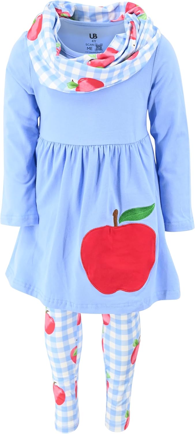 Unique Baby Girls Kids Toddler 3pc Outfit Set for School Fun