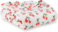 King Size Cherries Toss VelvetLoft Plush Blanket - Heavyweight Cozy