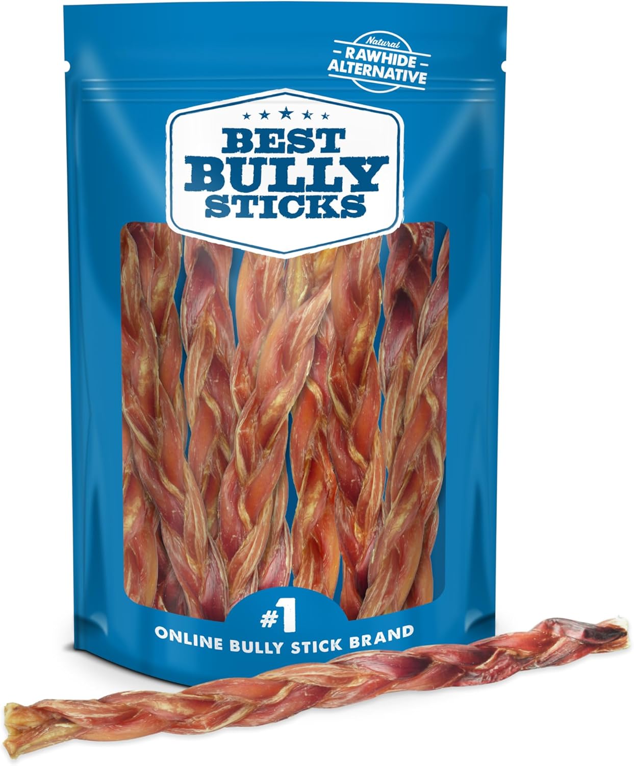 All Natural XL Braided Bully Sticks for Large Dogs - 12 in