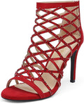 DREAM PAIRS Women's Rhinestone Ankle Strap Stiletto Sandals