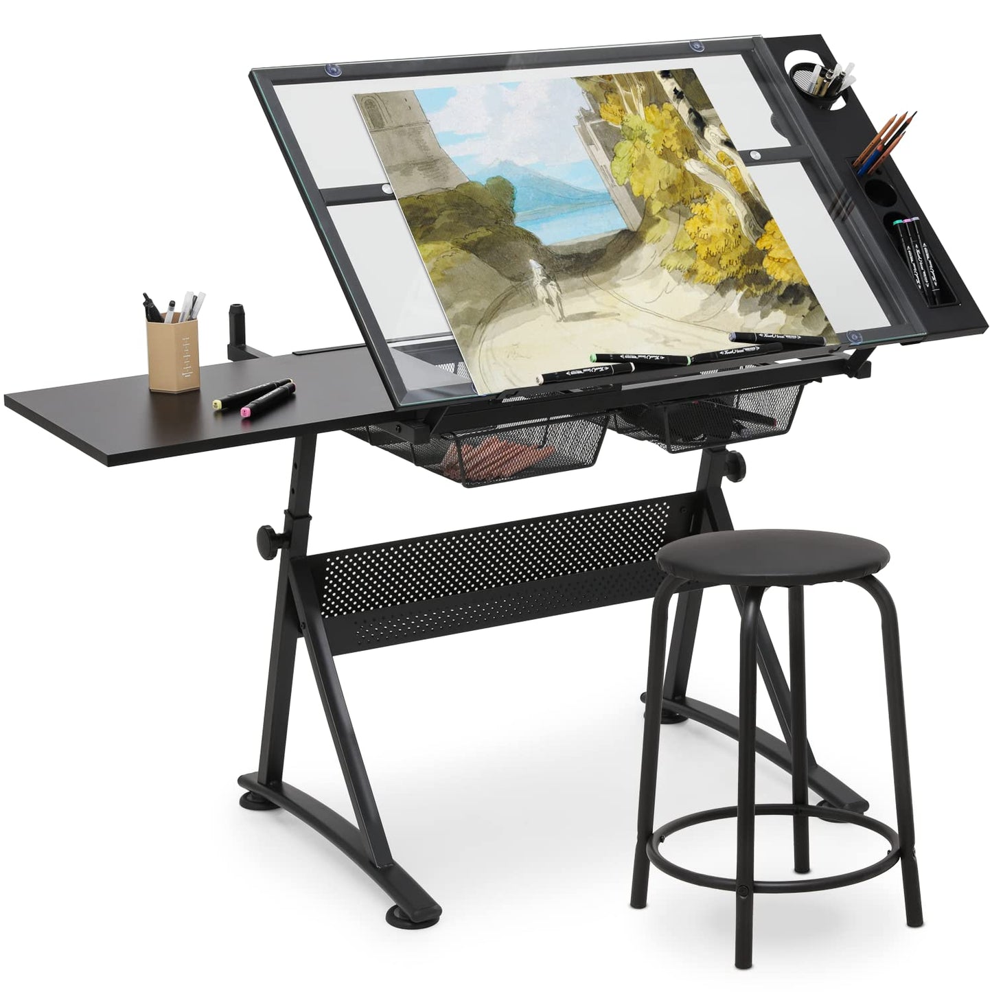 MoNiBloom Adjustable Height Drafting Table for Artists and Designers