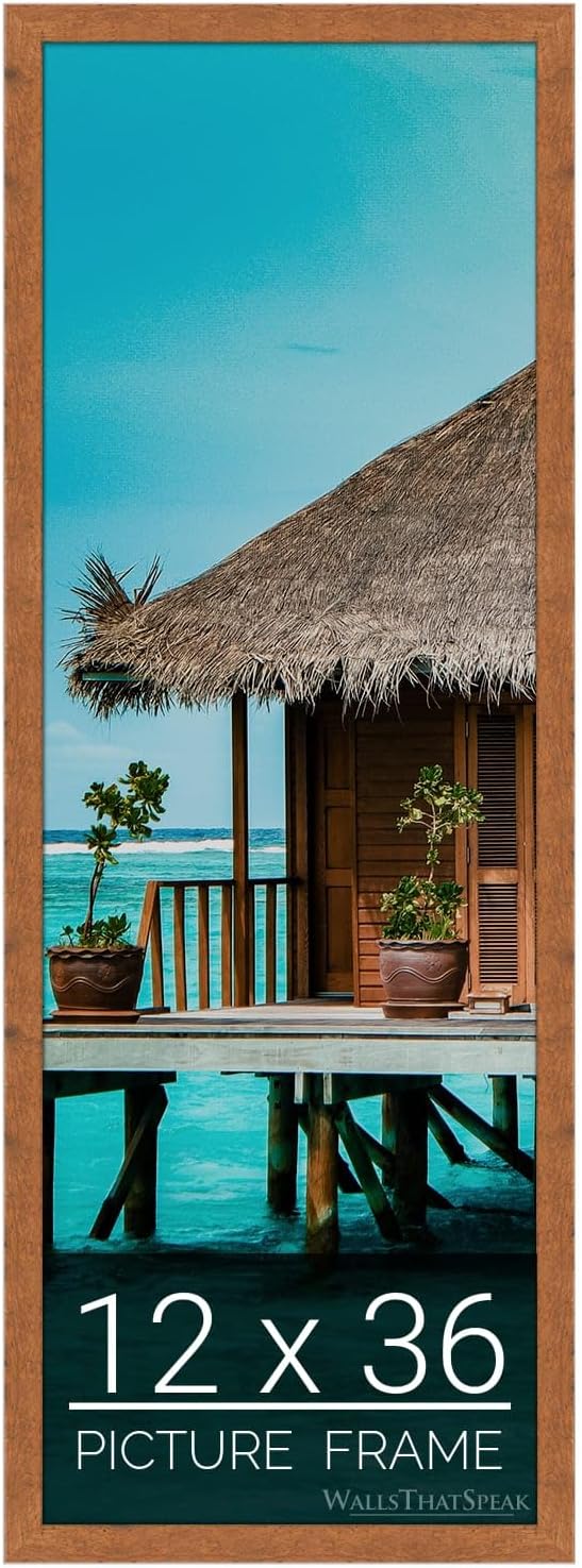 Light Walnut Rustic Pine Picture Frame for Puzzles and Photos