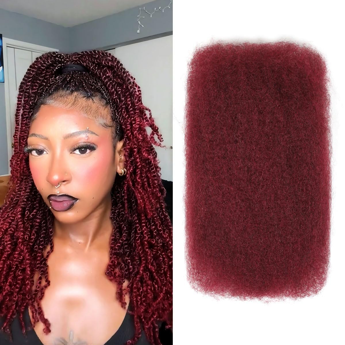Afro Kinky Bulk Human Hair for Stylish Sister Locs and Twists