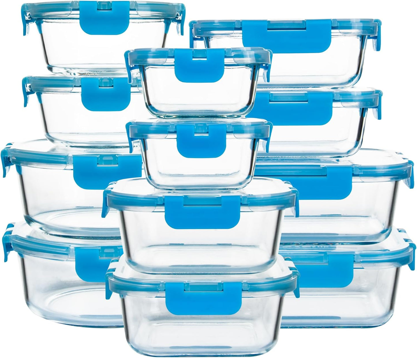 12 Pack Glass Meal Prep Containers for Fresh Food Storage