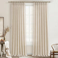 Textured Drop Cloth Curtains 102 in Long 2 Panels Oatmeal Cream
