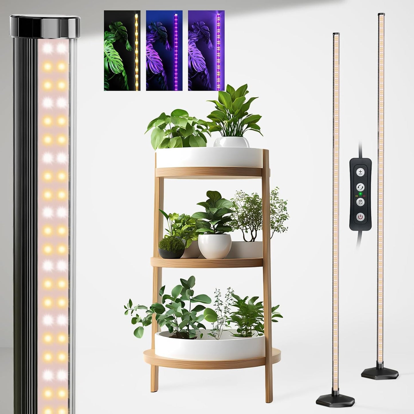 2PCS Grow Lights for Indoor Plants with Timer and Dimmable Features