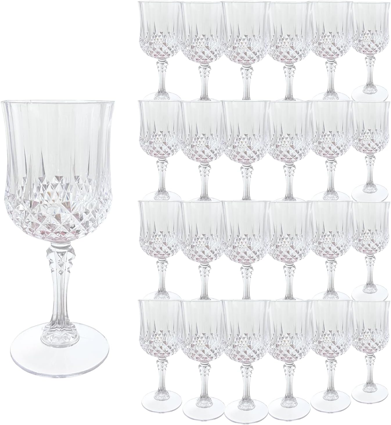 Vintage Style Plastic Wine Glasses for Elegant Events and Parties