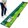 Two-Speed Golf Practice Mat with Alignment Mirror - 20 in x 10 ft