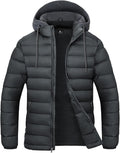 SWISSWELL Mens Puffer Jacket Hooded Quilted Coat - Lightweight Warm