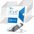 4 x 6 Acrylic Sign Holder 24 Pack - Clear Vertical Table Stands