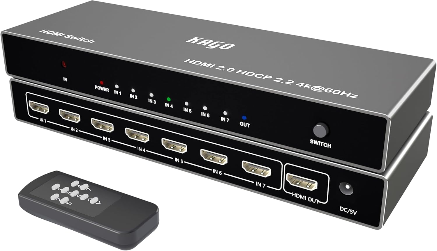 KAGO HDMI Switch 7 in 1 Out 4K@60Hz for Ultimate Connectivity