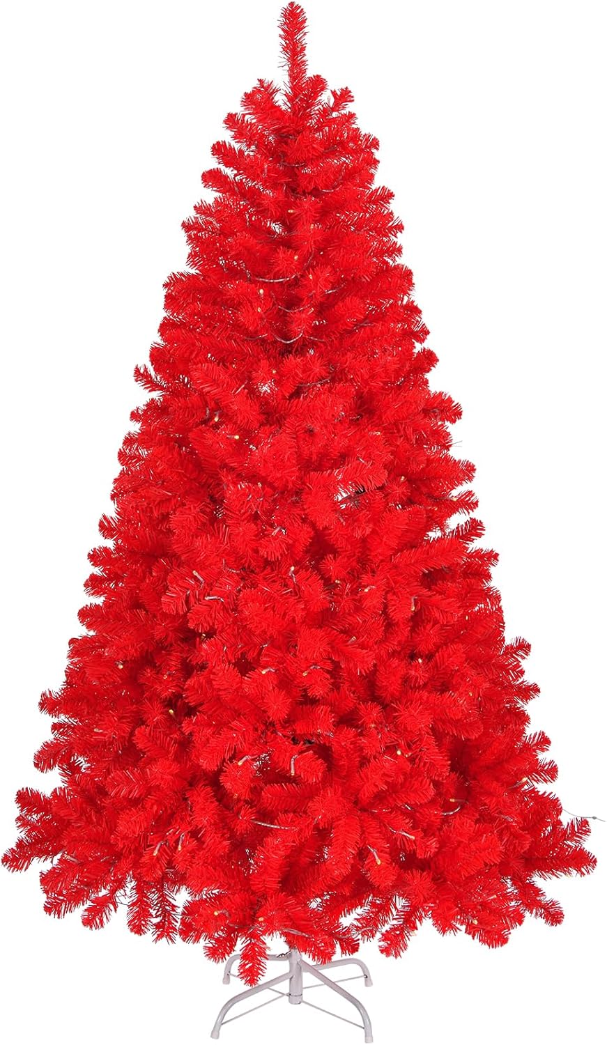 7ft Red Artificial Christmas Tree for Home and Office Decor