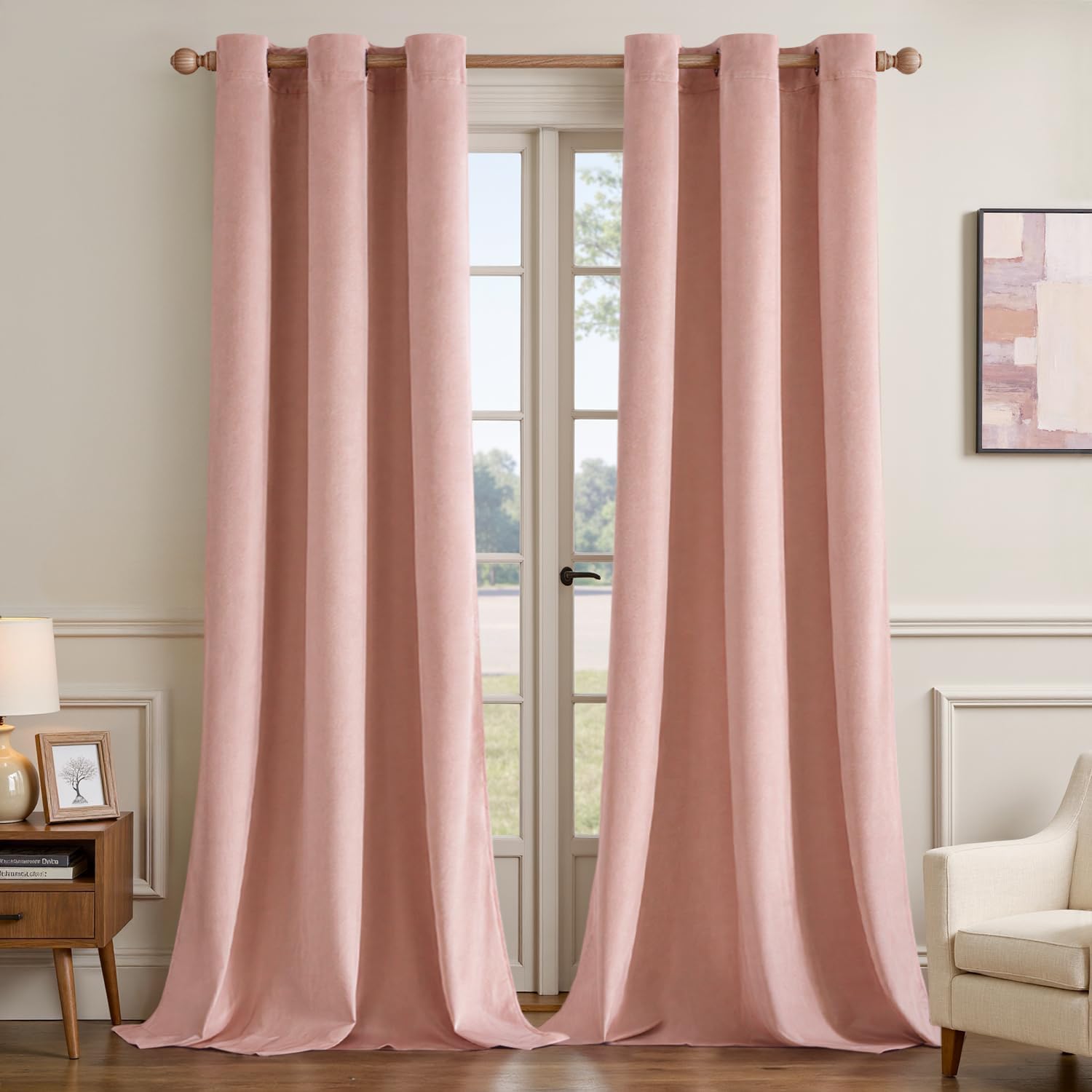 EMEMA Velvet 96 Inch Curtains for Luxurious Room Darkening