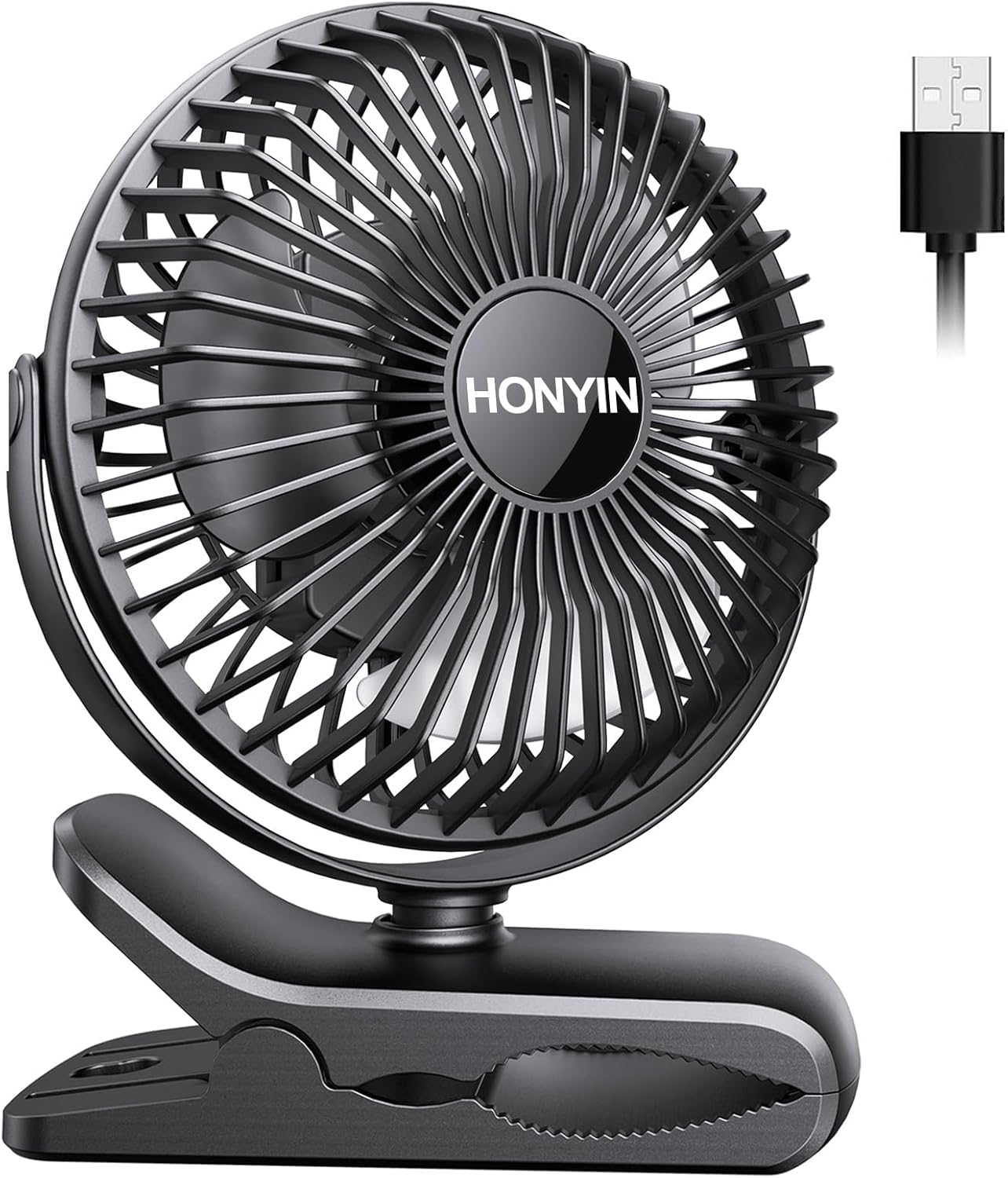 HONYIN 720 Rotation Small Desk Fan - Quiet Cooling Power
