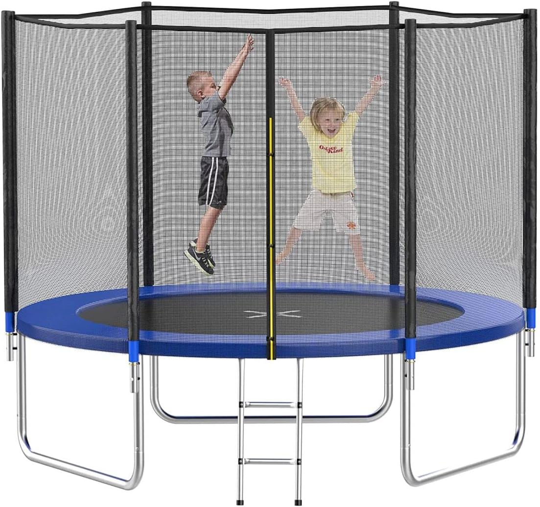 AOTOB 14FT Trampoline with Safety Enclosure and Basketball Hoop