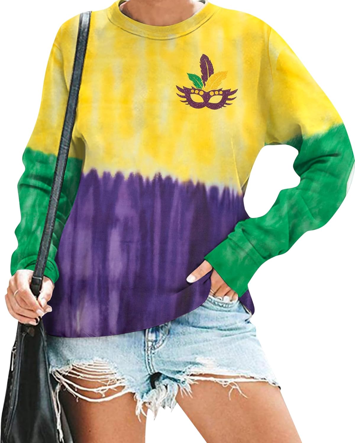 Funny Mardi Gras Tie Dye Sweater - BANGELY