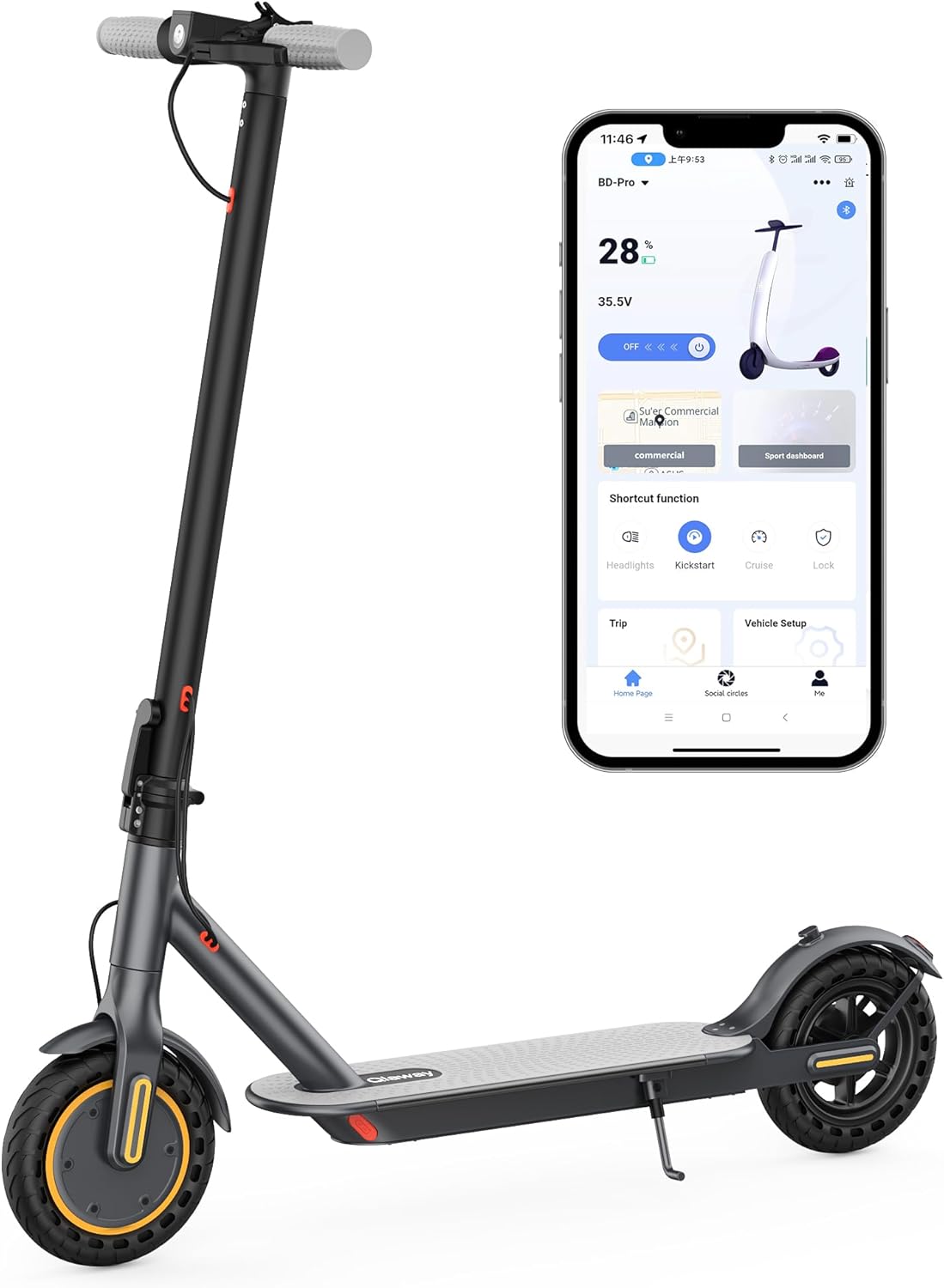 10/8.5 E Scooter for Adults with 350W Motor and Seat