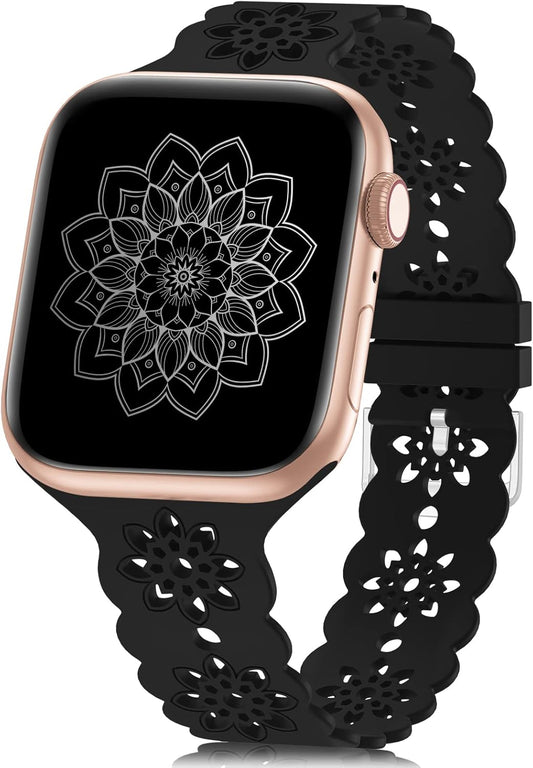 Ultra Slim Floral Silicone Apple Watch Bands for All Sizes | Wewatri