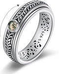 Sterling Silver Anxiety Spinner Ring for Women - Rotatable Stress