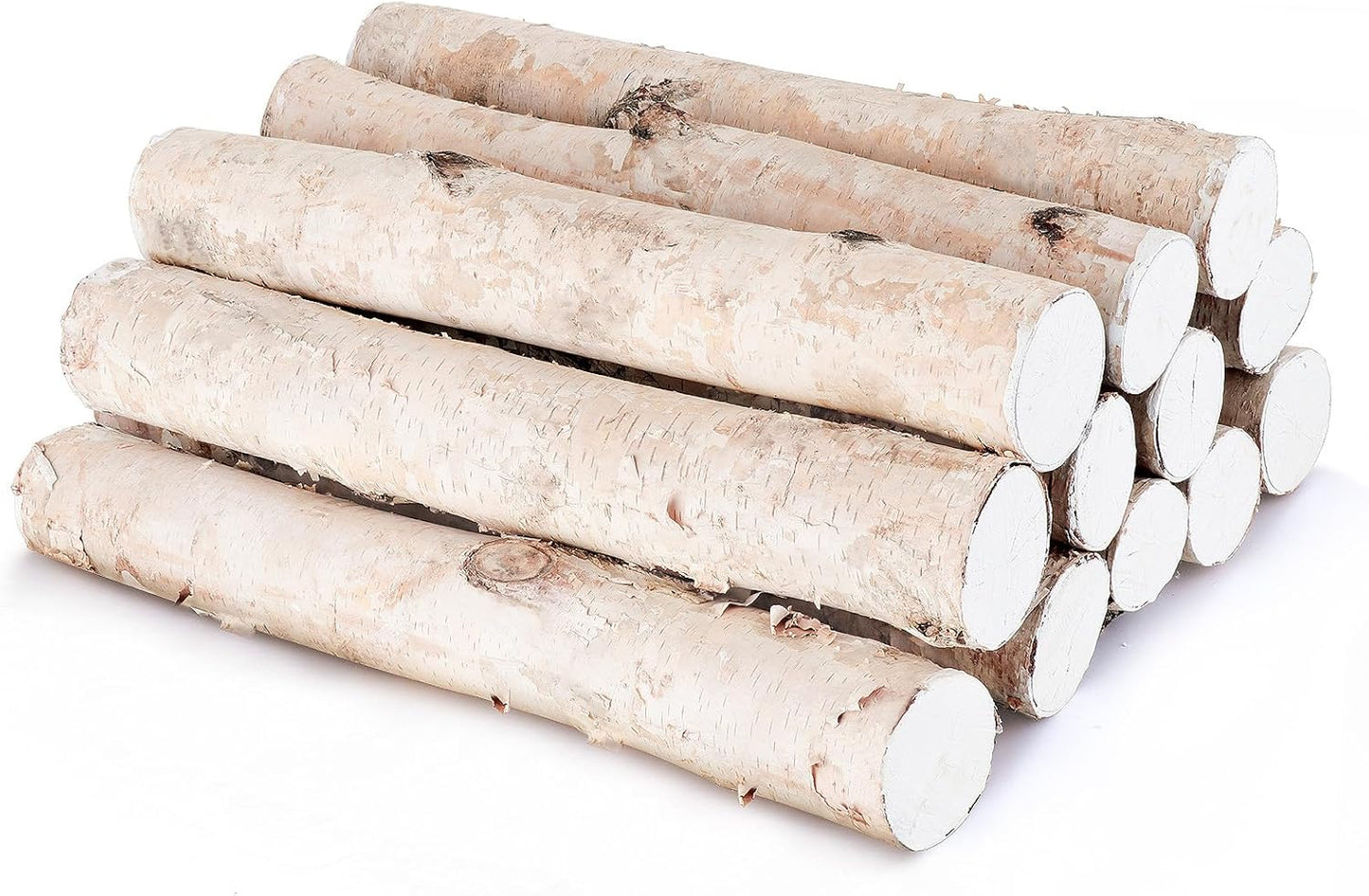 Birch Wood Logs for Fireplace Decor and DIY Projects - 12 Pack