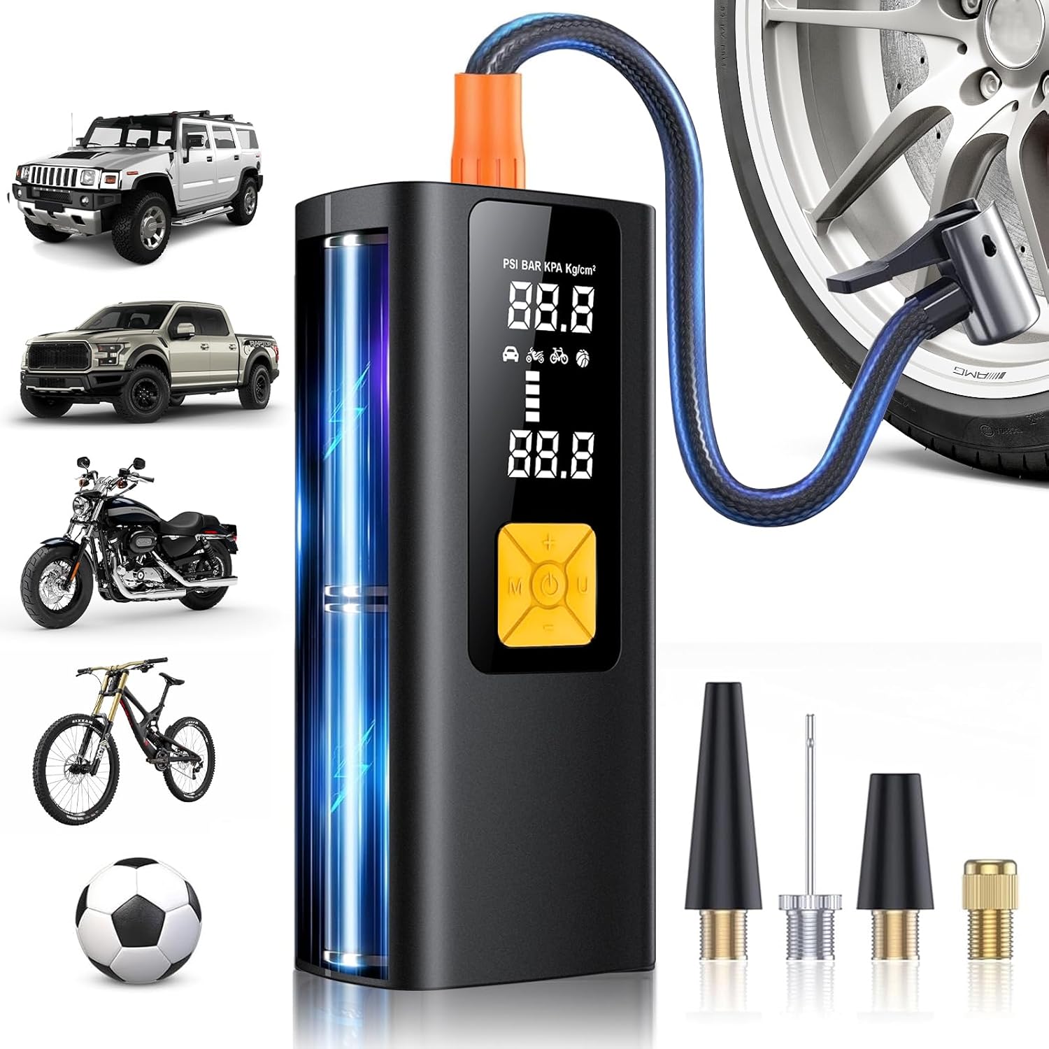 Fast Pump 150 PSI Cordless Inflator - Tire, Car, Bike