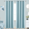 Light Blue Blackout Curtains 96 in Long - Thermal, Triple Weave Panels