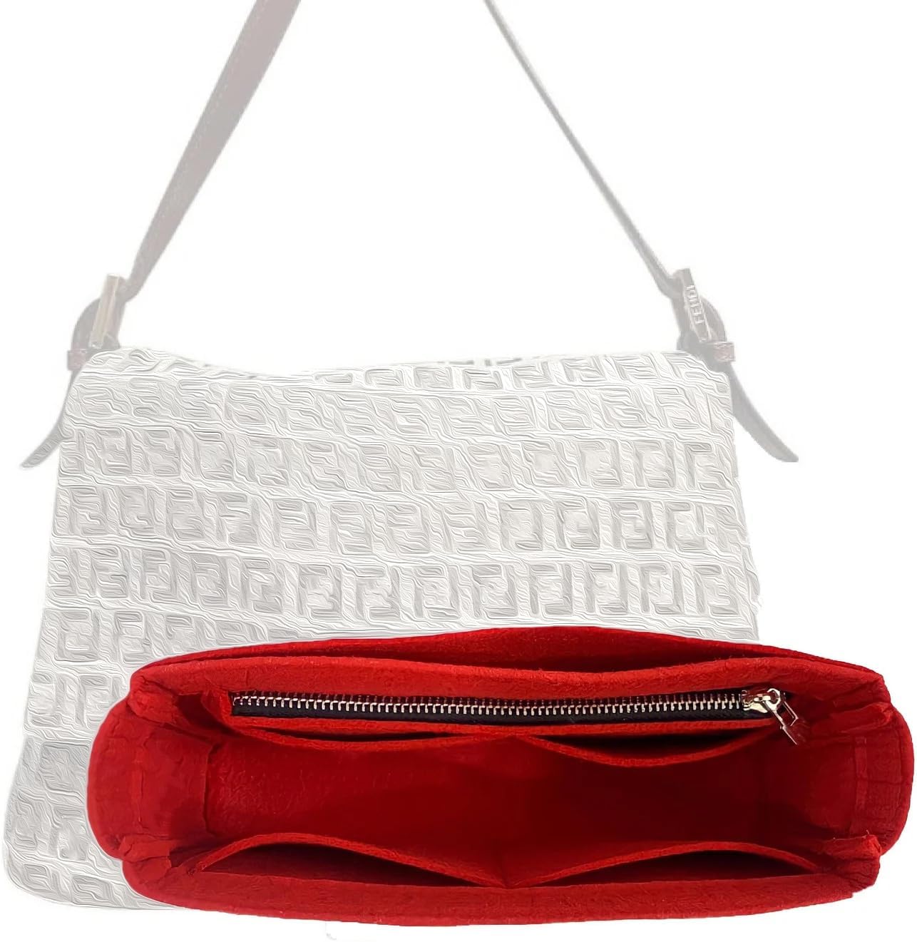 Purse Organizer for Fendi Mama Baguette Bag - Handmade Felt Insert
