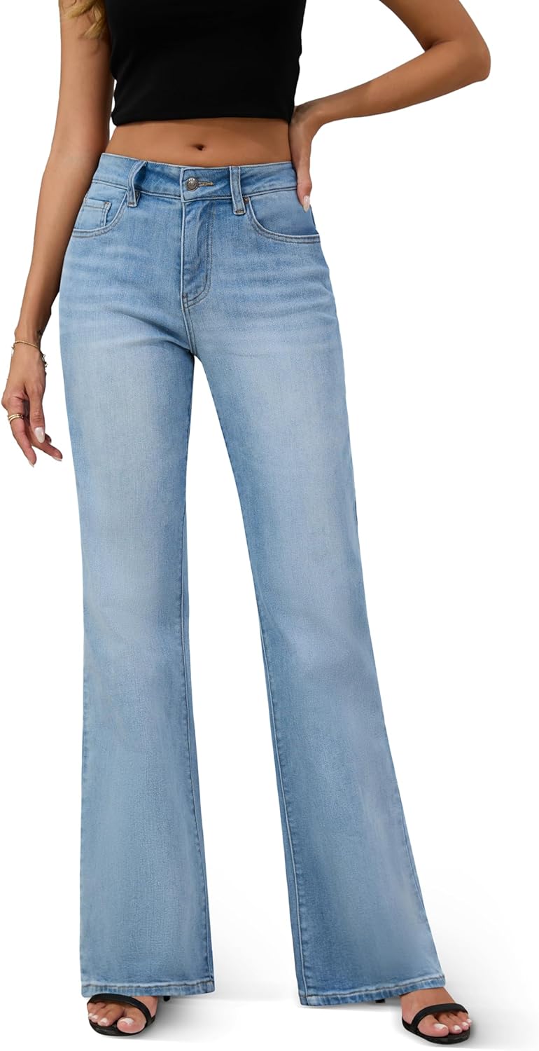 FLYING BANANA Women's High Rise Wide Leg Baggy Denim Jeans