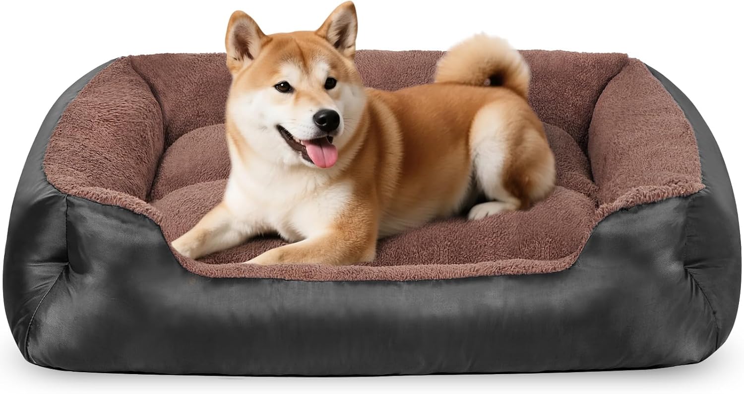 Dog Bed for Large Dogs, Soft Calming Pet Bed with Nonskid Base