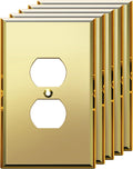 LIDER Mirrored Duplex Receptacle Wall Plate - Oversized Gold Pack