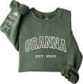 Personalized Embroidered Grandma Sweatshirt with Kids Name on Sleeve