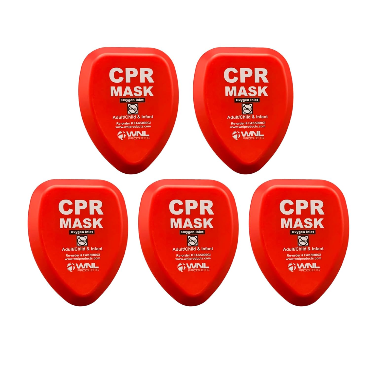 CPR Rescue Mask Kit for Adults and Infants - 5-Pack Resuscitators