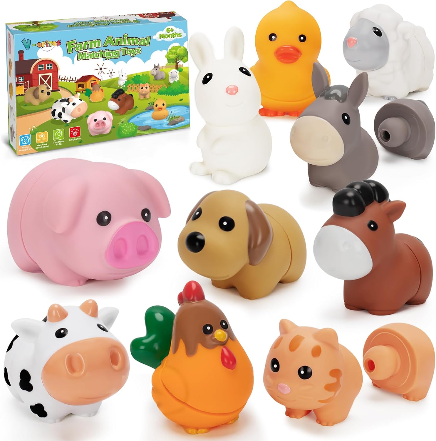 Montessori Farm Animal Toys - Toddler Learning Set