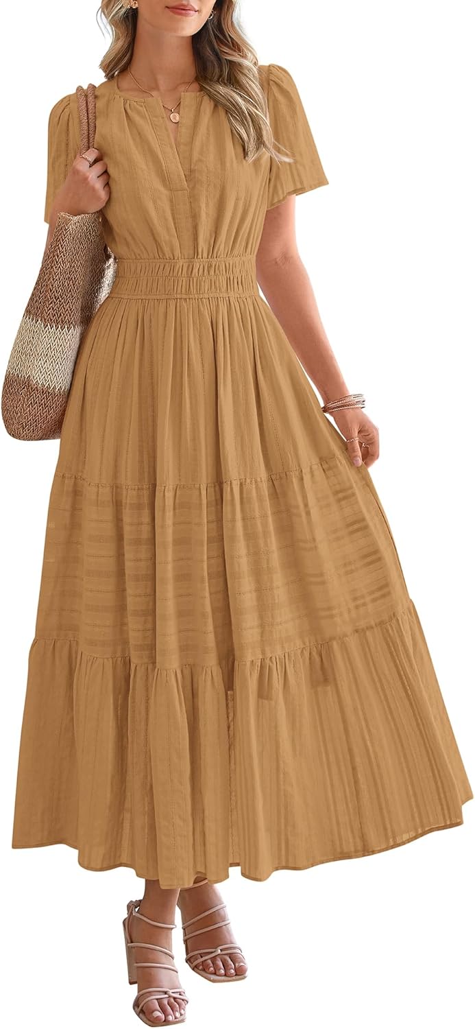 BTFBM Womens Summer Casual Maxi Dress with Pockets and Style