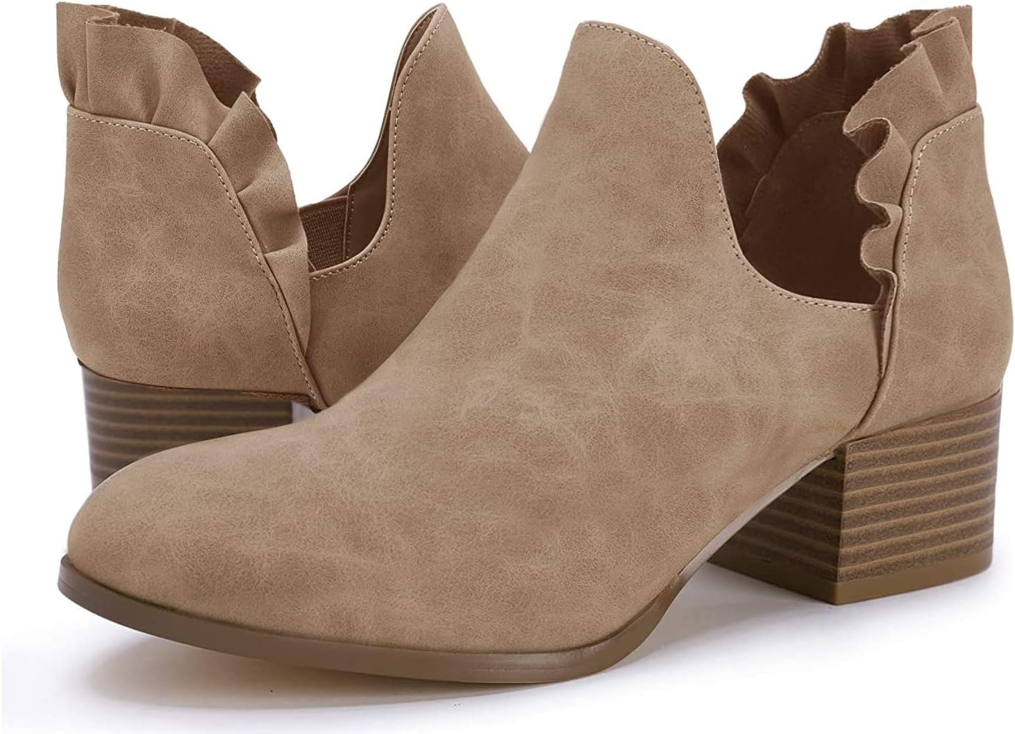 Fashare Womens Fall Cutout Booties Stylish Ankle Heels Shoes