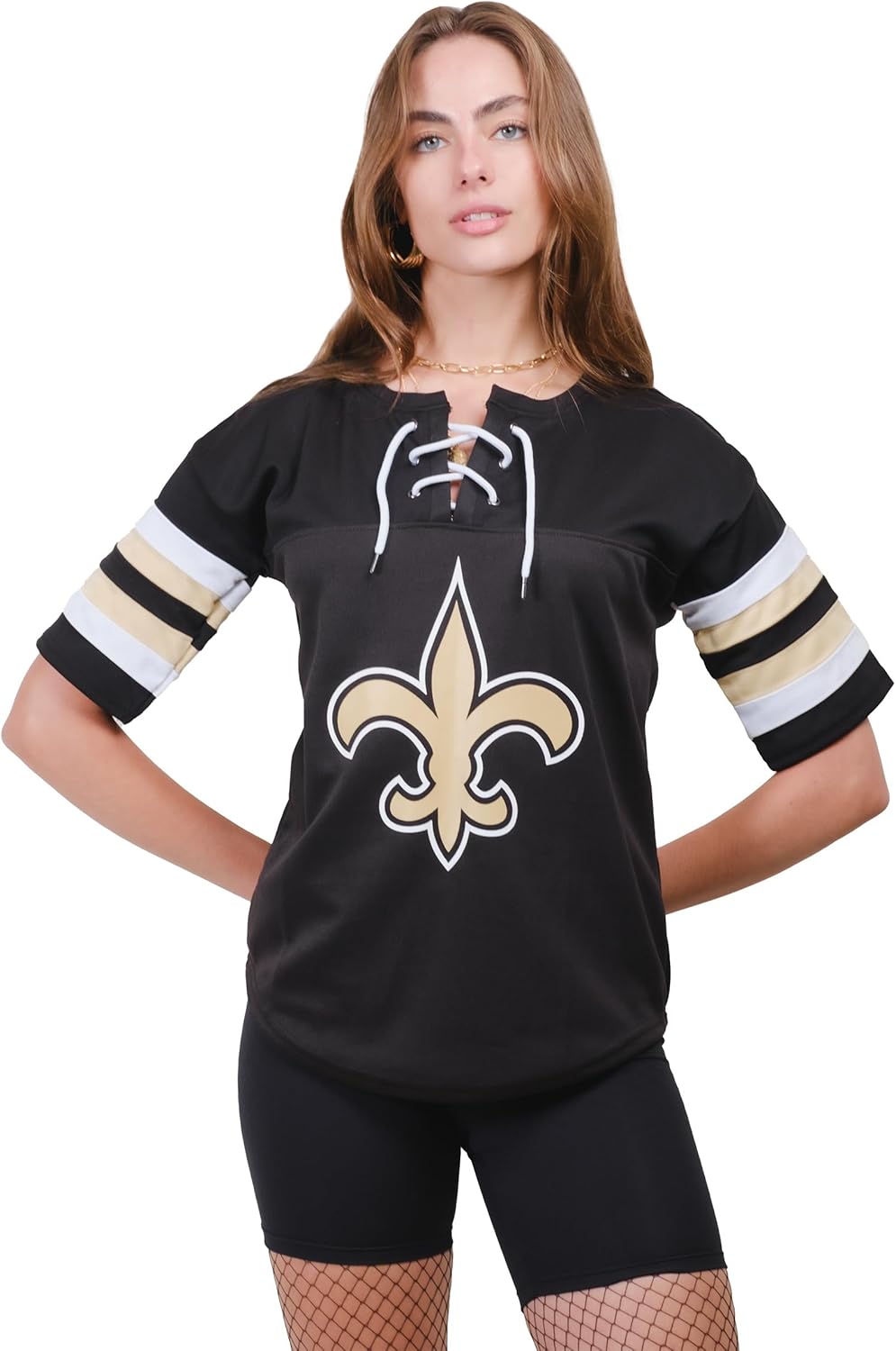 Ultra Game Women's NFL Lace Up Tee Shirt for Stylish Fans