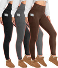 Fleece Lined Leggings for Women 3 Pack - Plus Size to 4XL High Waist
