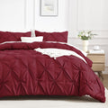 Burgundy Pinch Pleat Comforter Set Twin for Elegant Bedrooms