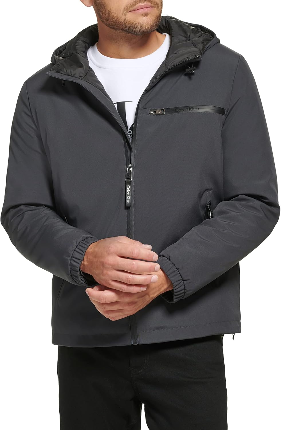Calvin Klein Mens Hooded Windbreaker for Ultimate Comfort