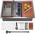 33 Inch Undermount Kitchen Sink with Quiet Drain - Workstation