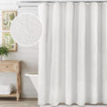 White Boho Shower Curtain 72in x 72in - Farmhouse Fabric Liner