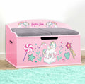 Unicorns & Rainbows Toy Box, Pink 30 in - Personalized Soft-Close Lid