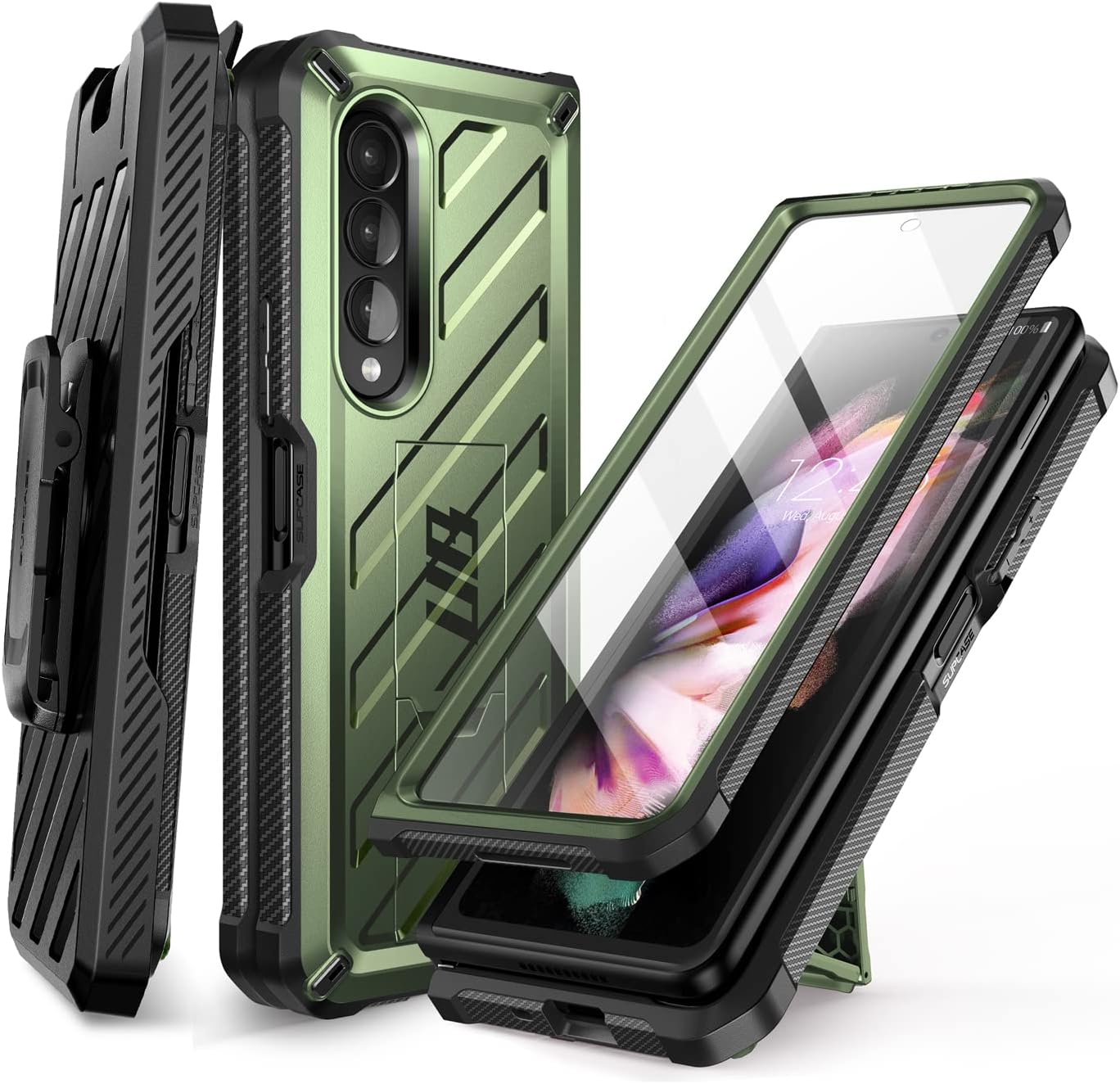 SUPCASE Galaxy Z Fold 3 Case with Stand and Screen Protector