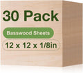 ROBOTIME 30-Pack Basswood Sheets 1/8 in 12 x 12 in - Ideal for Laser