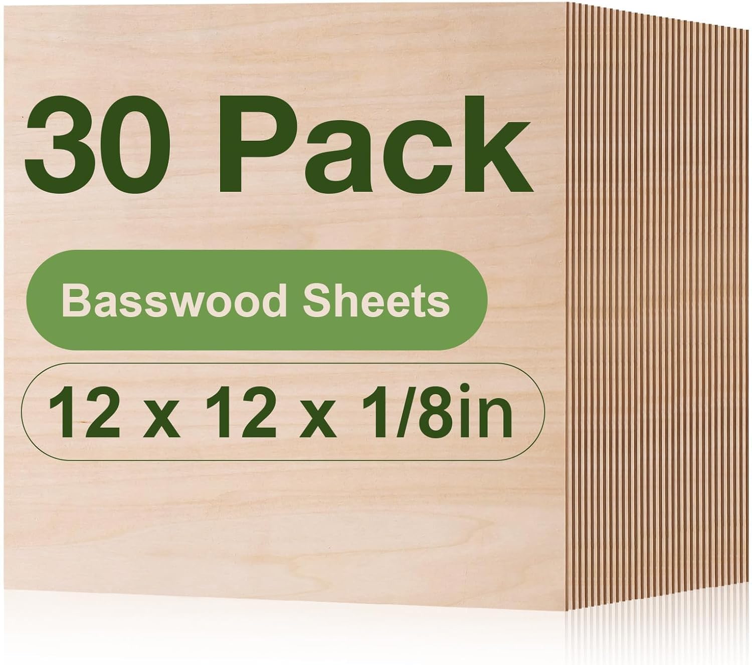 ROBOTIME 30-Pack Basswood Sheets for Laser Engraving Projects