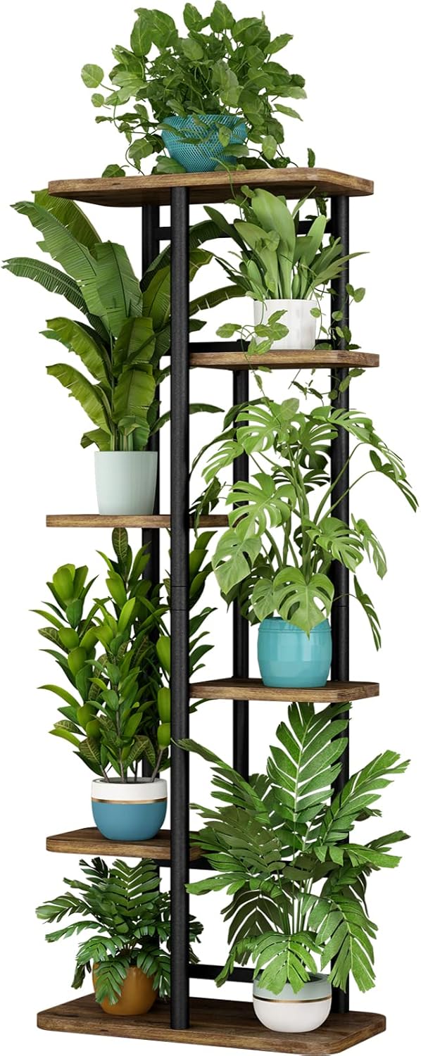 LINZINAR 6 Tier Plant Stand for Indoor and Outdoor Use