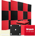 50 Pack Acoustic Panels 1 x 12 x 12 in Wedges - Studio Sound Control