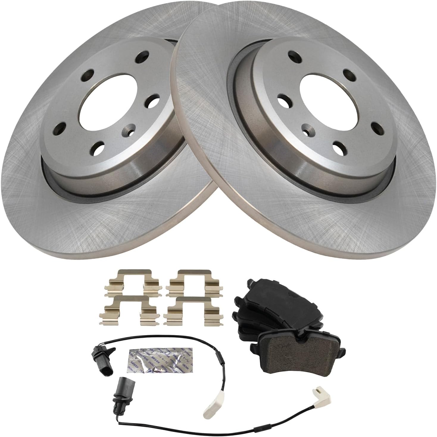 TRQ Rear Brake Pad & Rotor Kit for 2012-2013 Audi A6 Quattro